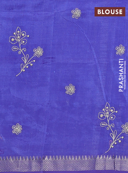 Mangalgiri silk cotton saree lavender with embroidery buttas and embroidery border