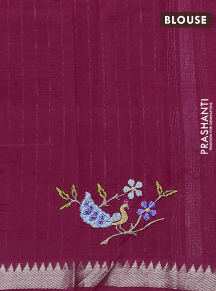 Mangalgiri silk cotton saree pink with embroidery floral buttas and embroidery border