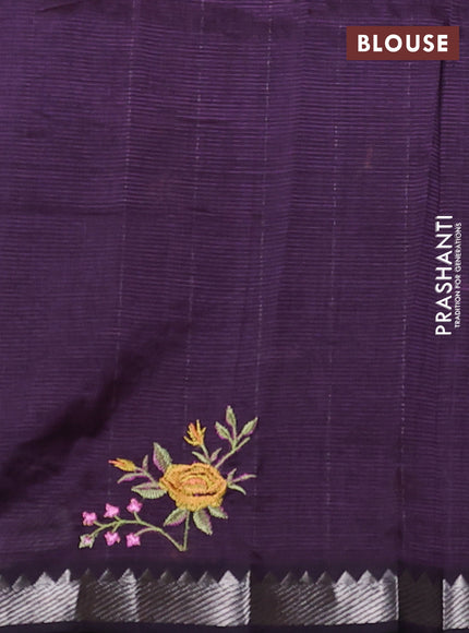 Mangalgiri silk cotton saree wine with embroidery floral buttas and embroidery border