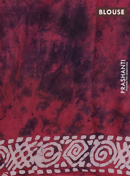Batik cotton saree pink with batik butta prints and batik printed border