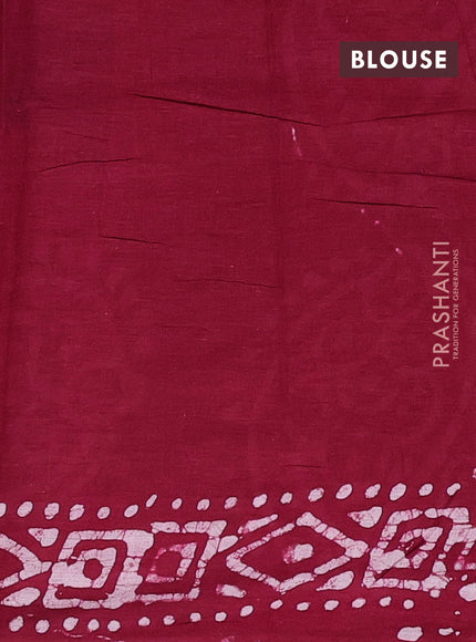 Batik cotton saree pink with allover prints and batik printed border
