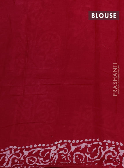 Batik cotton saree pink with allover prints and batik printed border