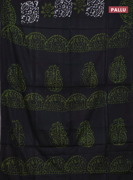 Batik cotton saree jamun shade with allover prints and batik printed border