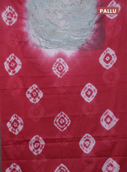 Batik cotton saree multi colour and peach pink with allover prints and batik printed border