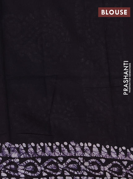 Batik cotton saree rust shade and jamun shade with allover prints and batik printed border