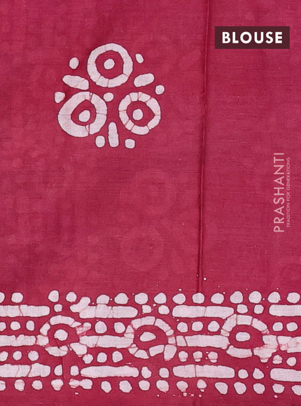 Batik cotton saree multi colour and pink with allover prints and batik printed border