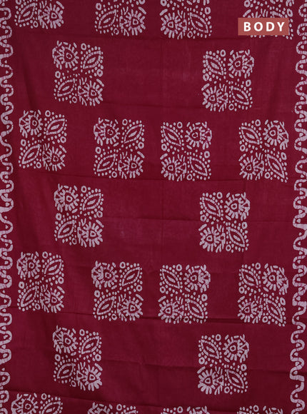 Batik cotton saree with batik butta prints and batik printed border