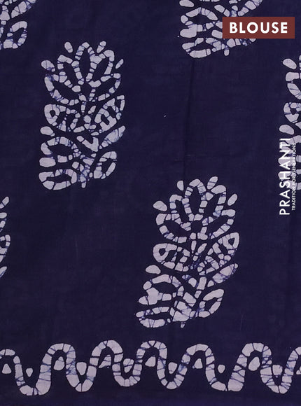 Batik cotton saree with batik butta prints and batik printed border