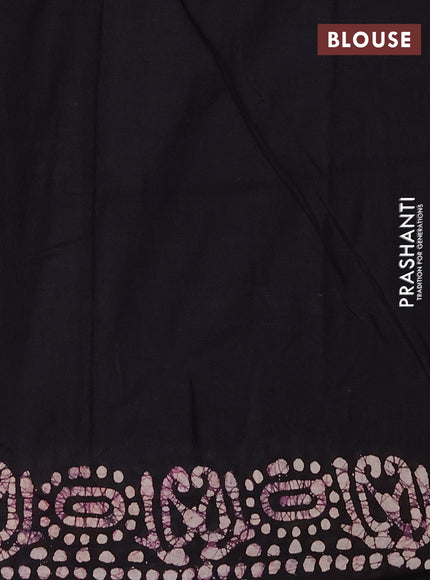 Batik cotton saree dark mustard and deep wine with allover prints and batik printed border
