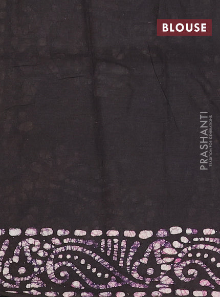 Batik cotton saree dark mustard and wine shade with allover prints and batik printed border