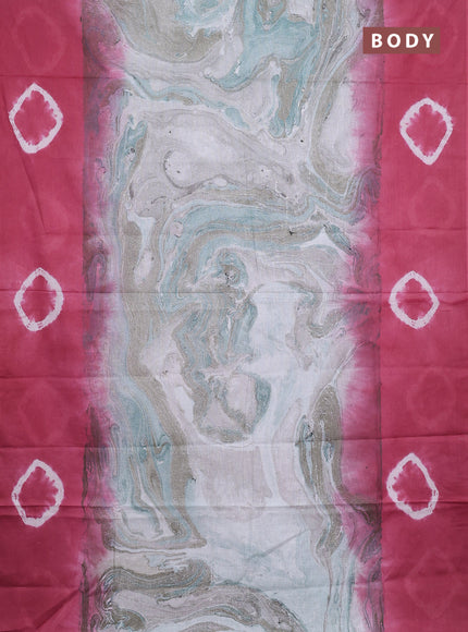 Batik cotton saree multi colour and pink shade with allover prints and batik printed border