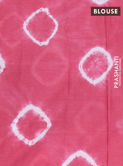 Batik cotton saree multi colour and pink shade with allover prints and batik printed border