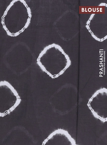 Batik cotton saree multi colour and dark grey with allover prints and batik printed border