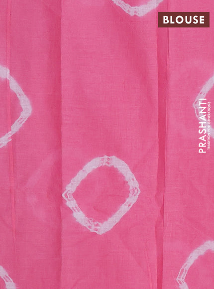 Batik cotton saree multi colour and pink shade with allover prints and batik printed border