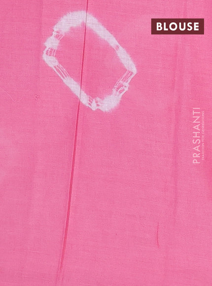 Batik cotton saree multi colour and pink shade with allover prints and batik printed border
