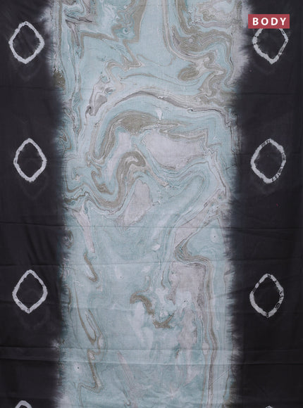 Batik cotton saree multi colour and elephant grey with allover prints and batik printed border