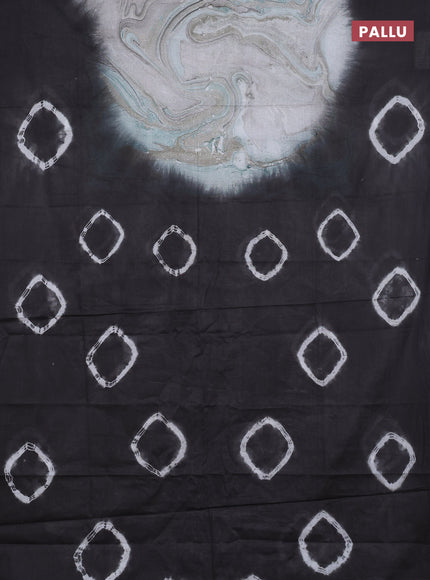 Batik cotton saree multi colour and elephant grey with allover prints and batik printed border