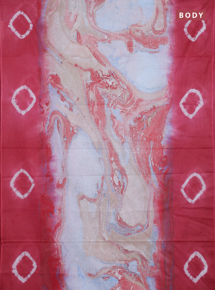 Batik cotton saree multi colour and pink shade with allover prints and batik printed border