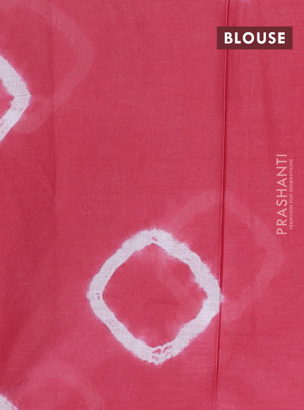 Batik cotton saree multi colour and pink shade with allover prints and batik printed border