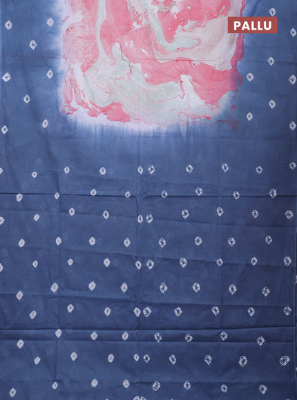 Batik cotton saree multi colour and grey with allover prints and batik printed border