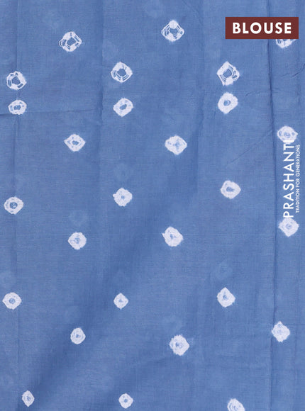 Batik cotton saree multi colour and grey with allover prints and batik printed border