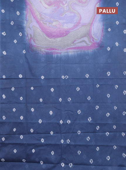 Batik cotton saree multi colour and grey with allover prints and batik printed border