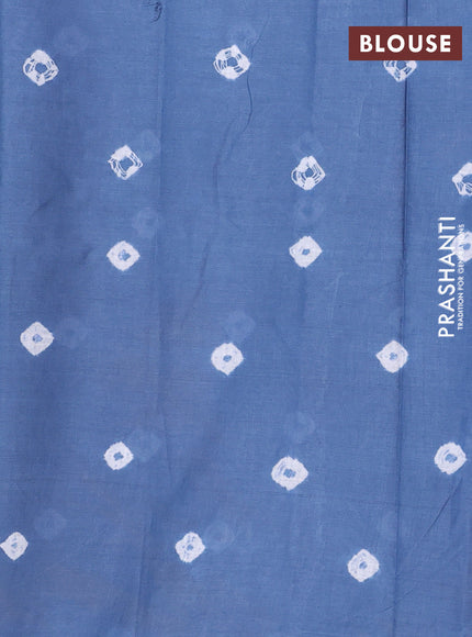 Batik cotton saree multi colour and grey with allover prints and batik printed border