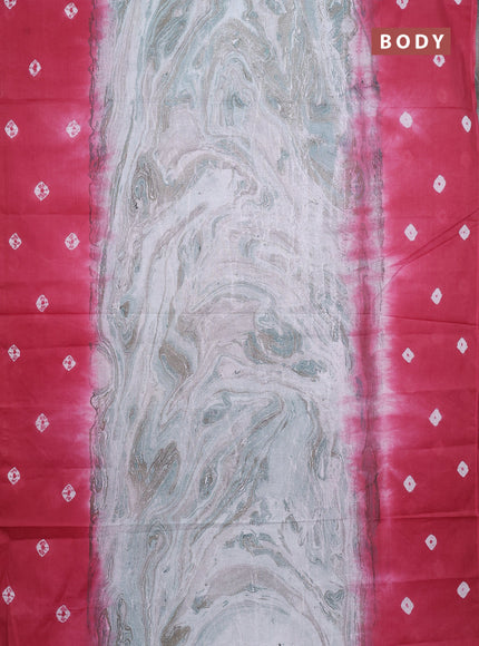 Batik cotton saree multi colour and pink shade with allover prints and batik printed border
