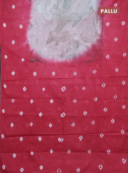 Batik cotton saree multi colour and pink shade with allover prints and batik printed border