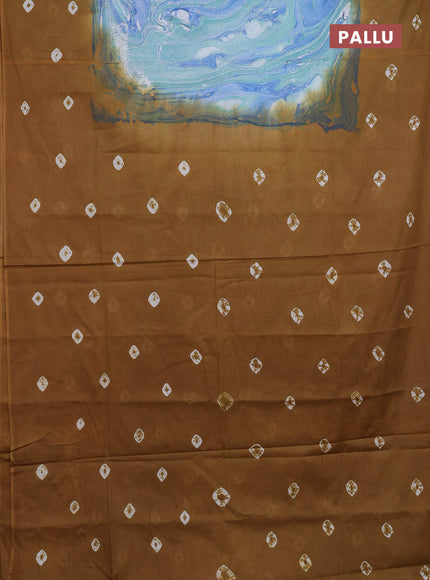 Batik cotton saree multi colour and dark mustard with allover prints and batik printed border