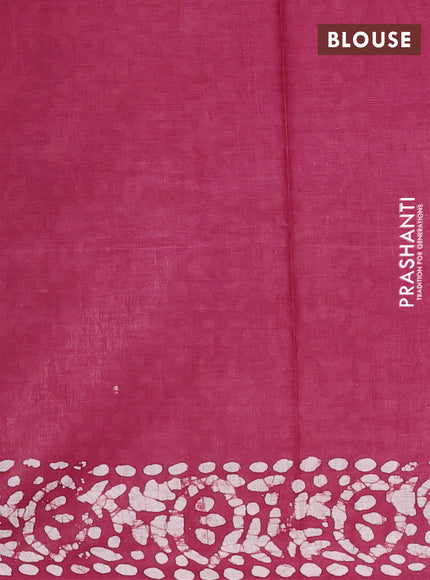 Batik cotton saree mustard yellow and wine shade with batik butta prints and batik printed border