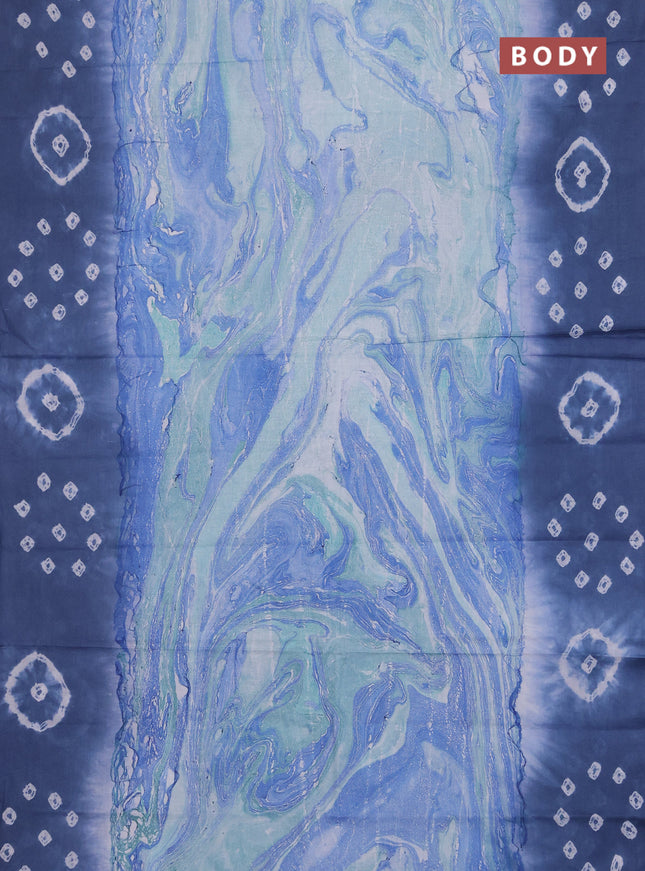 Batik cotton saree multi colour and grey with allover prints and batik printed border