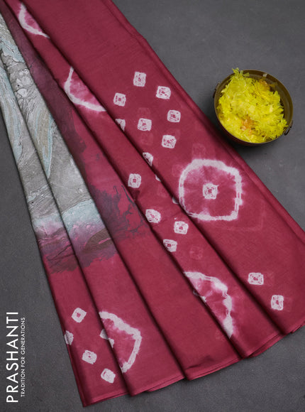 Batik cotton saree multi colour and pink shade with allover prints and batik printed border