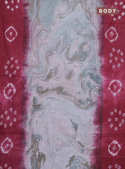 Batik cotton saree multi colour and pink shade with allover prints and batik printed border