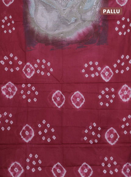 Batik cotton saree multi colour and pink shade with allover prints and batik printed border