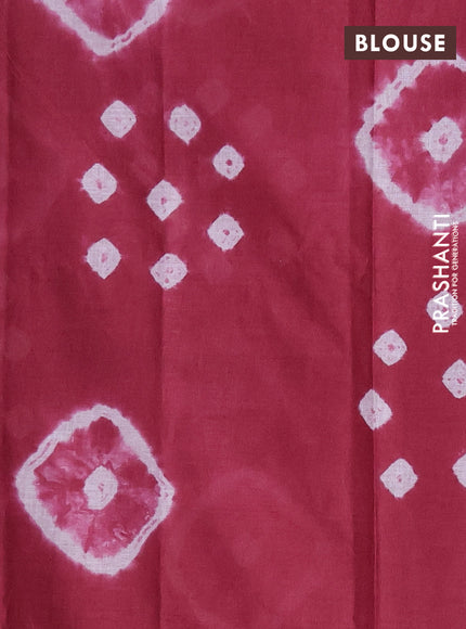 Batik cotton saree multi colour and pink shade with allover prints and batik printed border