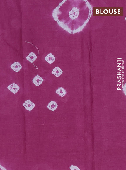 Batik cotton saree multi colour and purple with allover prints and batik printed border