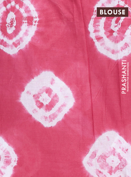 Batik cotton saree multi colour and peach pink with allover prints and batik printed border