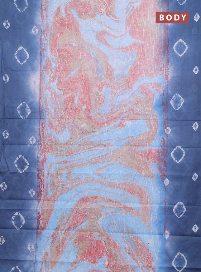 Batik cotton saree multi colour and grey with allover prints and batik printed border