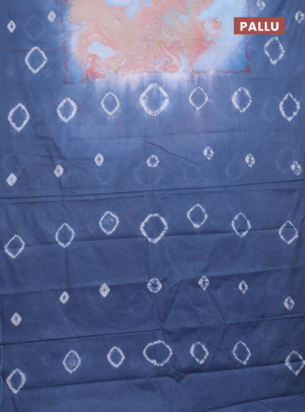 Batik cotton saree multi colour and grey with allover prints and batik printed border