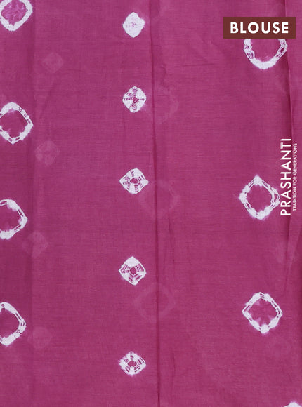 Batik cotton saree multi colour and magenta pink with allover prints and batik printed border
