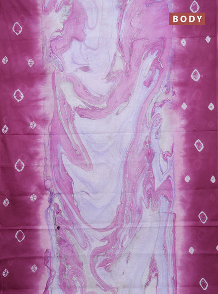 Batik cotton saree multi colour and magenta pink with allover prints and batik printed border