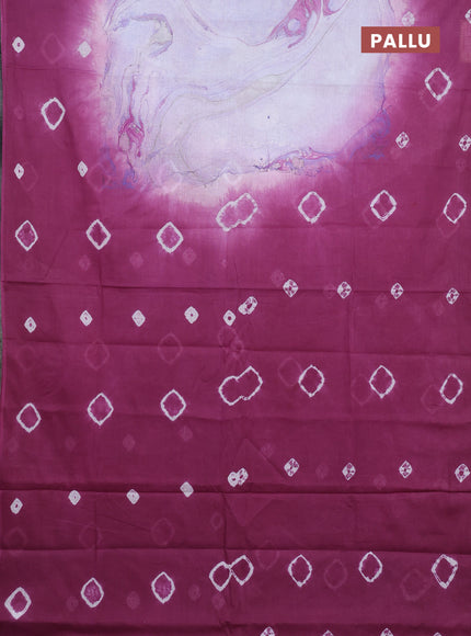 Batik cotton saree multi colour and magenta pink with allover prints and batik printed border