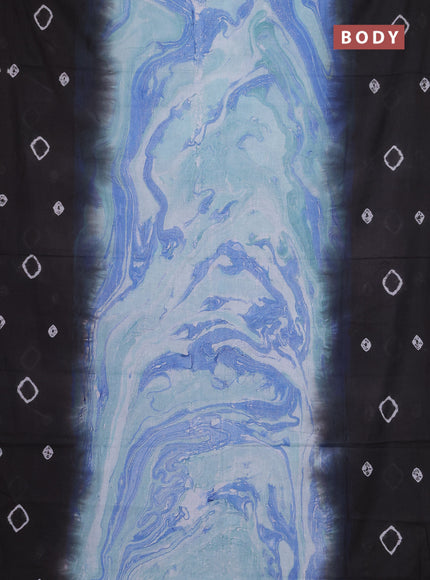 Batik cotton saree multi colour and dark grey with allover prints and batik printed border