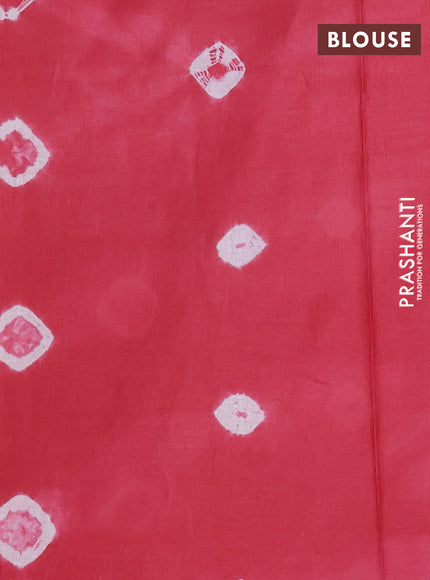 Batik cotton saree multi colour and peach pink with allover prints and batik printed border