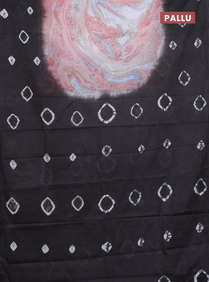 Batik cotton saree multi colour and grey with allover prints and batik printed border