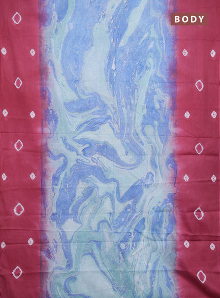 Batik cotton saree multi colour and pink shade with allover prints and batik printed border