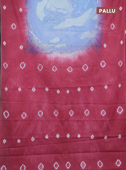 Batik cotton saree multi colour and pink shade with allover prints and batik printed border