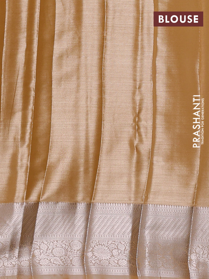 Bangalori tissue silk saree mustard yellow with allover zari woven brocade weaves and zari woven border