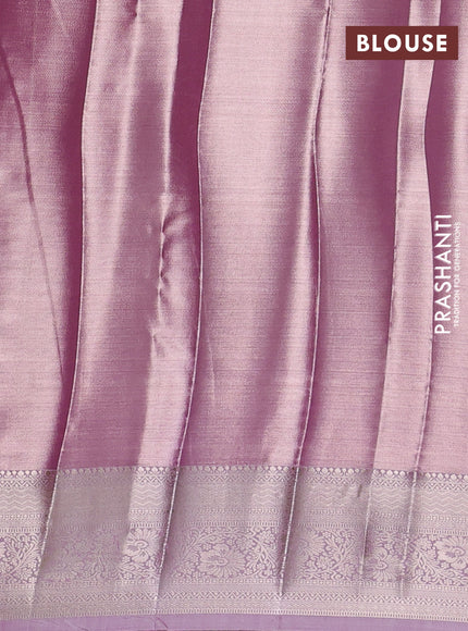 Bangalori tissue silk saree pink and lotus pink with allover zari woven brocade weaves and zari woven border